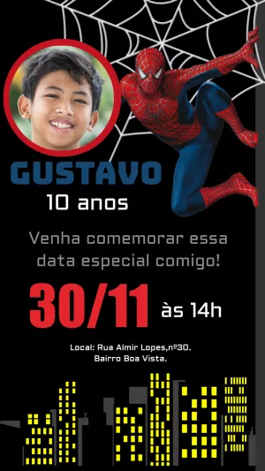 tarjeta invitacion cumpleaños spiderman Template