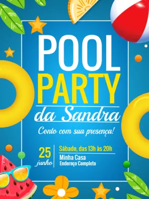 Pool Party Birthday Invitation