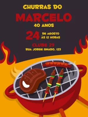 BBQ birthday invitation