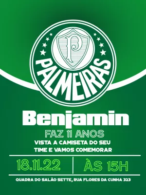 Convite palmeiras ingresso para editar Edite Online