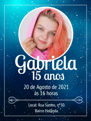 Galaxy birthday invitation with photo