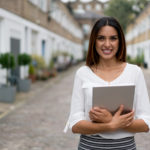 Portrait of a real estate agent outdoors Portrait of a real estate agent outdoors