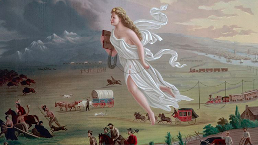 Painting depicting Manifest Destiny and westward expansion