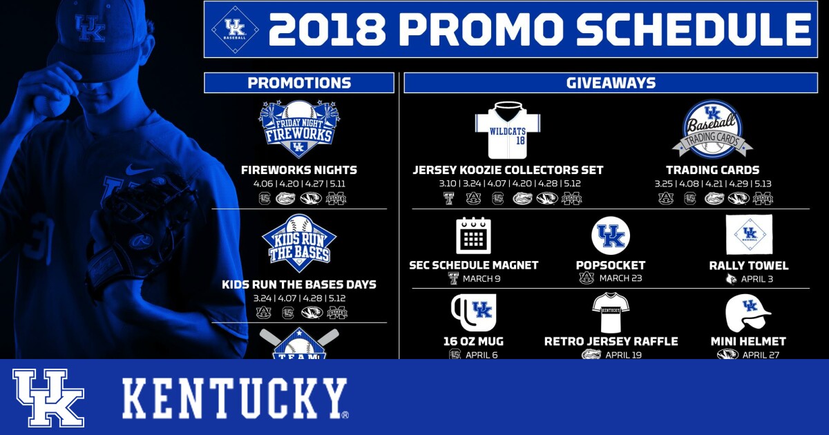 Kentucky Baseball 2018 Promotions Schedule UK Athletics