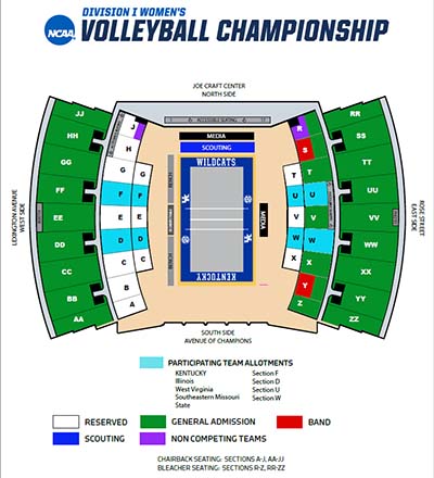 NCAA VB Seating Chart 2021