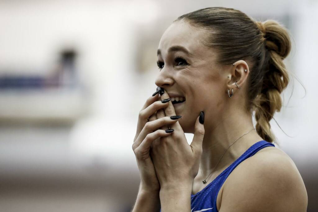 Abby Steiner.Day 2. SEC Indoor Championships.Photos by Chet White | UK Athletics