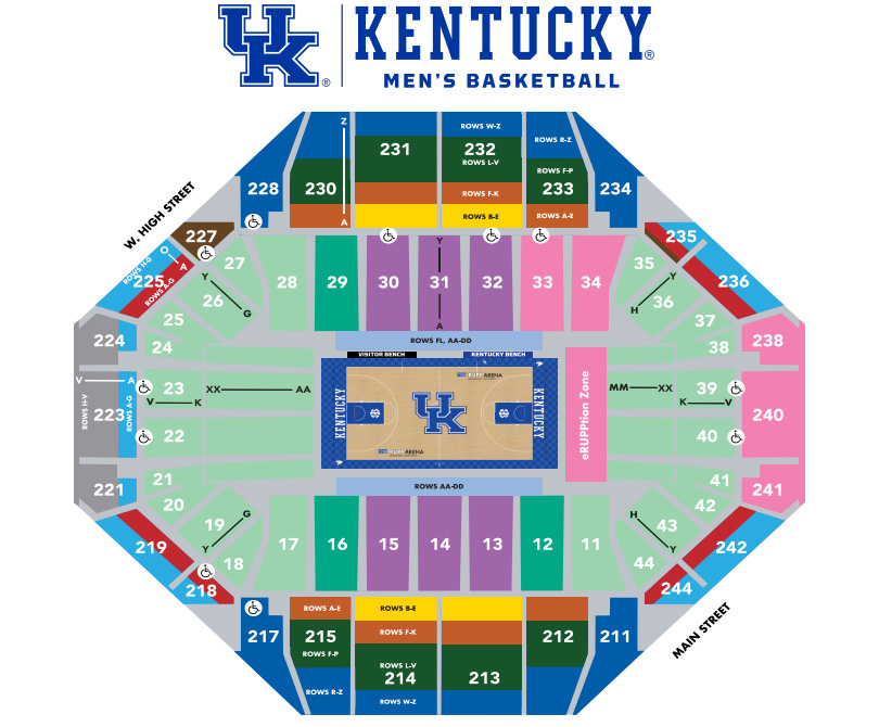 Men's Basketball 2023-24 Season Ticket Seating Map