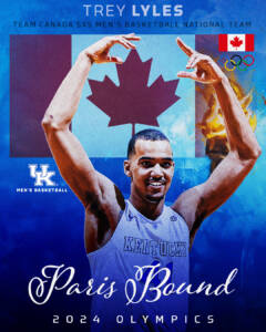 Graphic shows that Trey Lyles is going to compete at the Paris Olympics