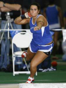 Photo shows Ashley Kovacs competing for Kentucky