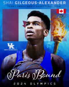 Graphic shows that Shai Gilgeous-Alexander will compete at the Paris Olympics