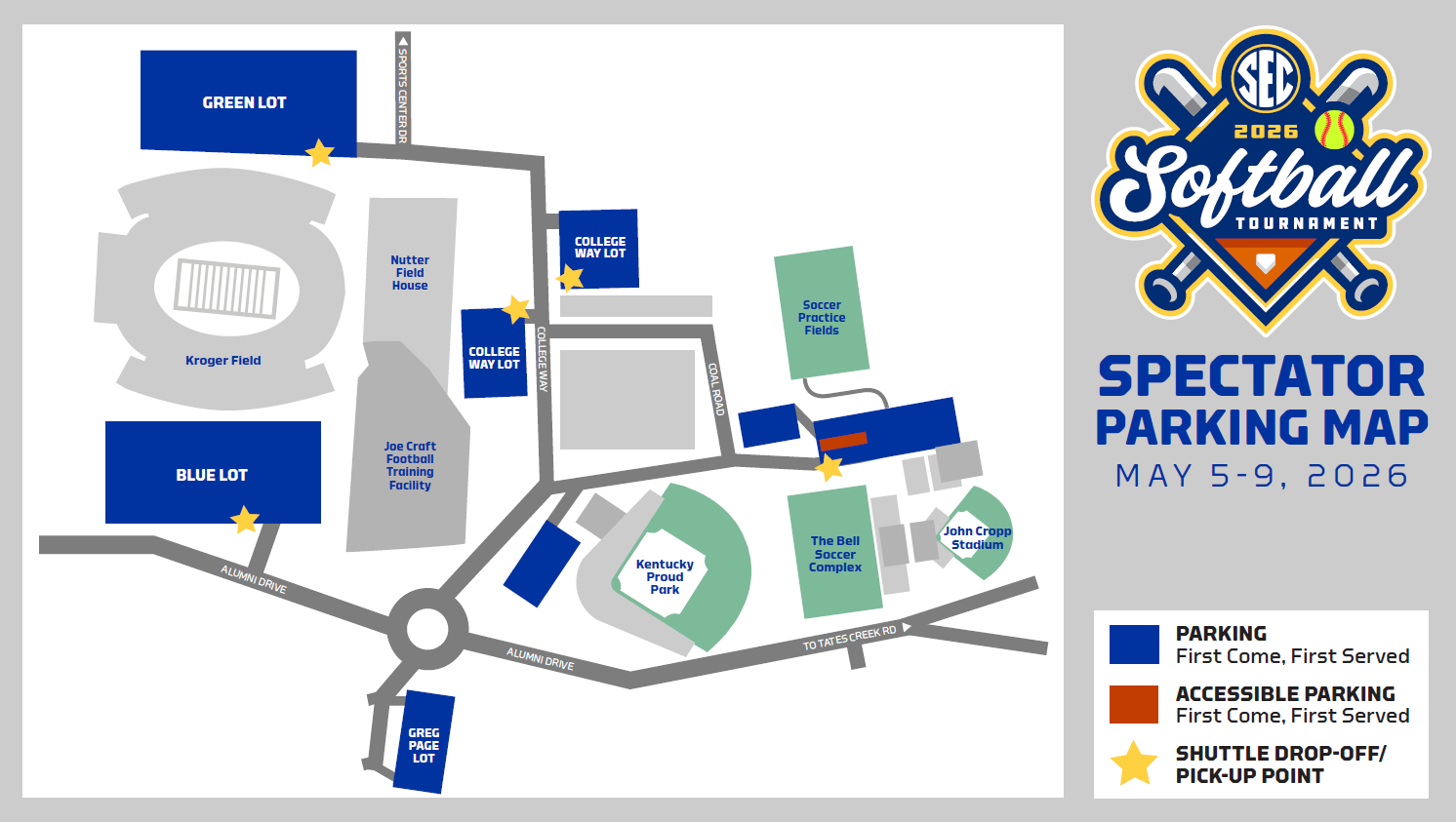 SEC Softball Parking Map