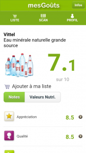 Mes Goûts, appli recommandée par Urban Massage pour mieux manger