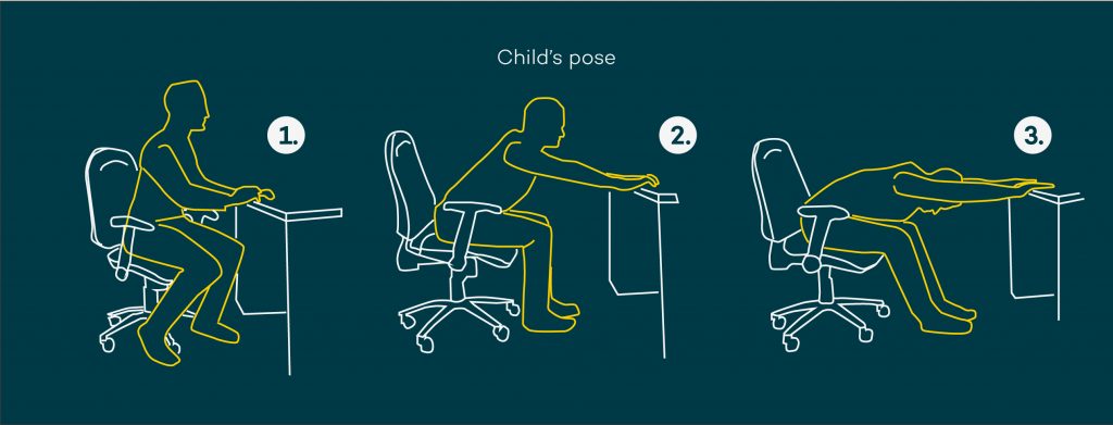 Desk stretches - seated child's pose