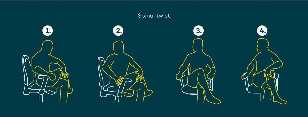 Desk stretches - spinal twist