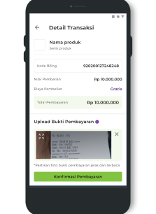 Lakukan transfer, upload bukti pembayaran, lalu klik Konfirmasi