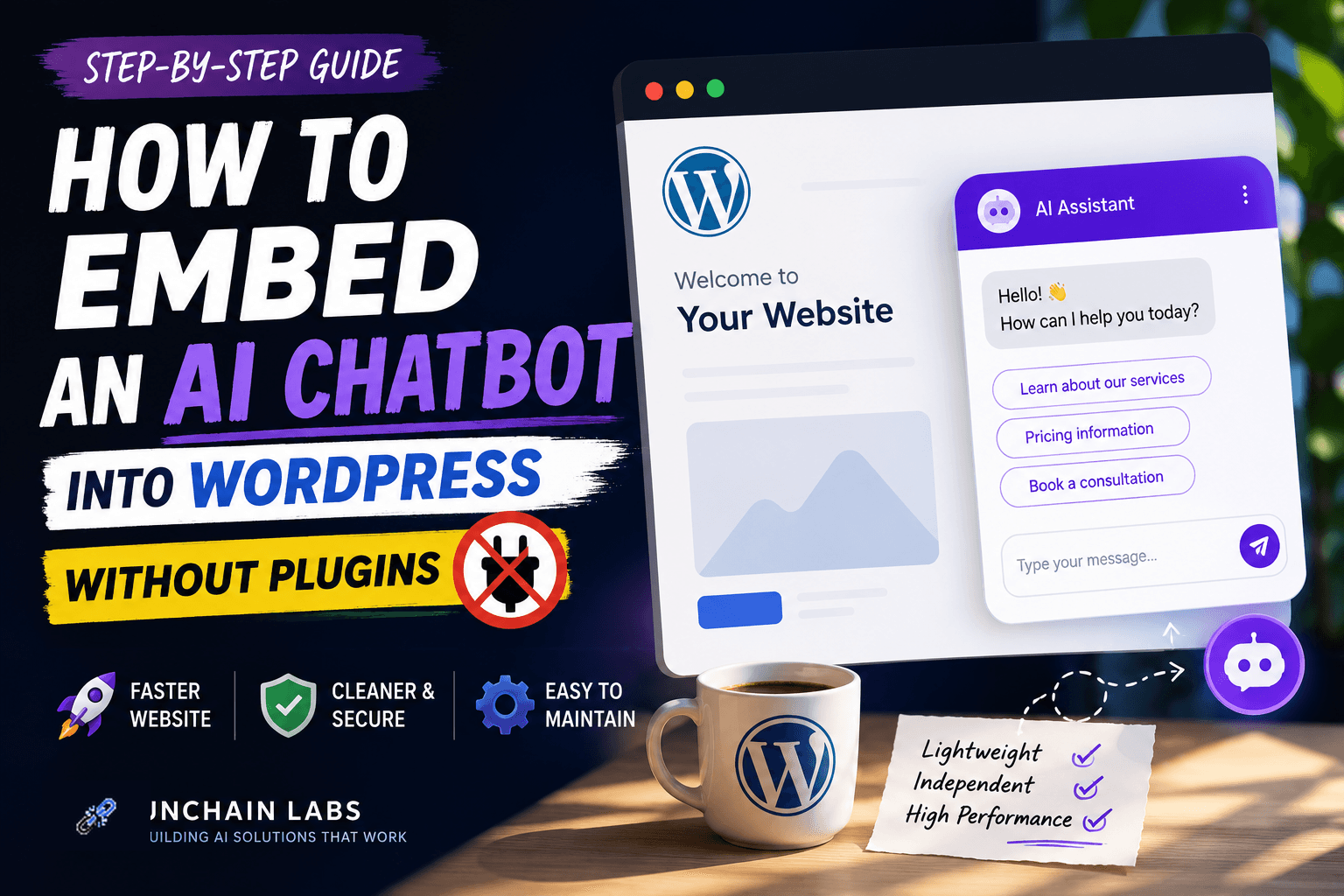 How to Embed an AI Chatbot into WordPress Without Plugins (Step-by-Step Guide)