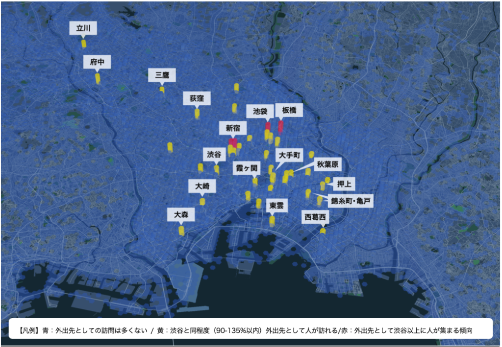 東京都での外出先MAP