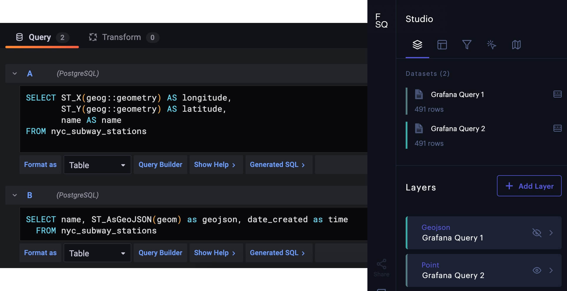 Create multiple queries