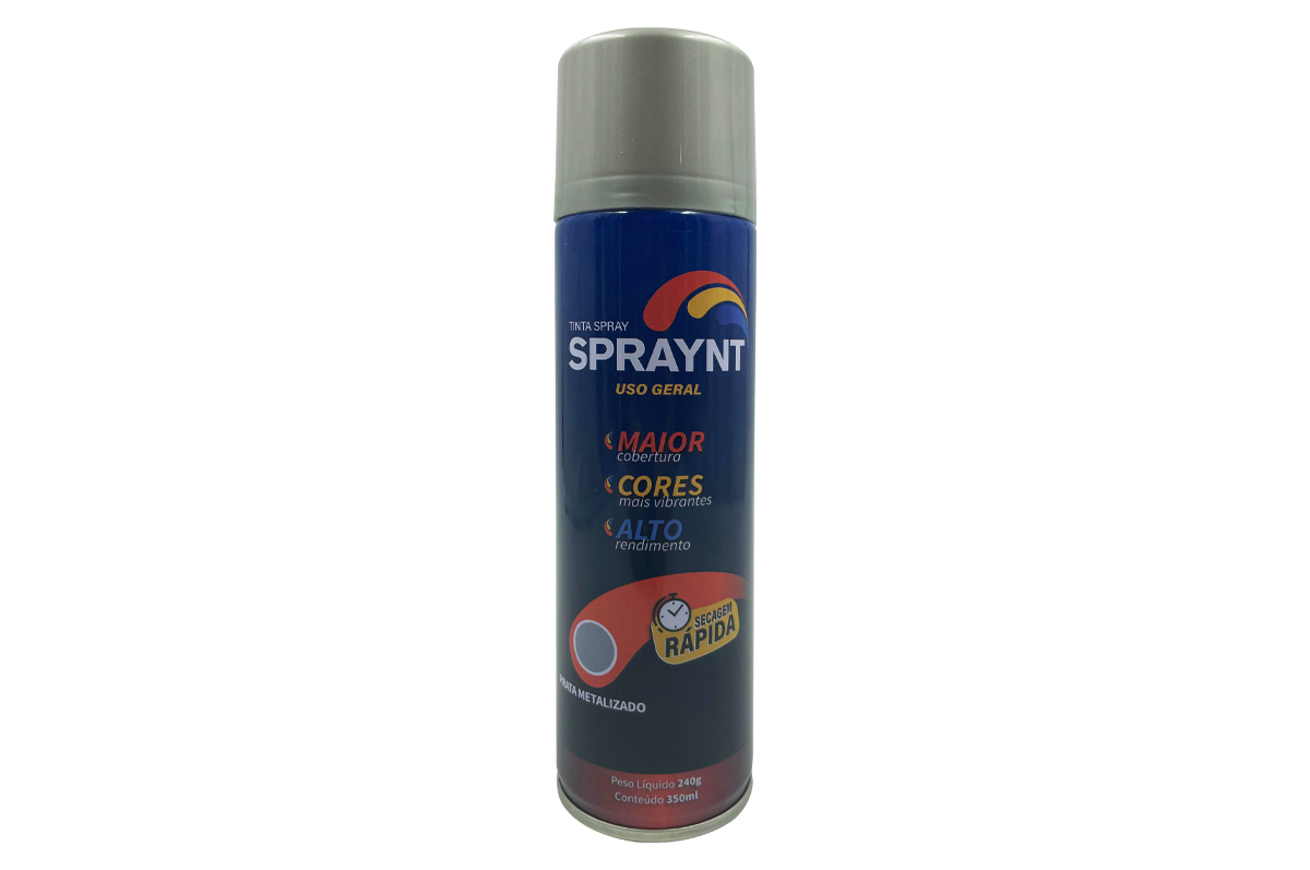 TINTA SPRAY PRATA METALICA 350ML/240G SPRAYNT