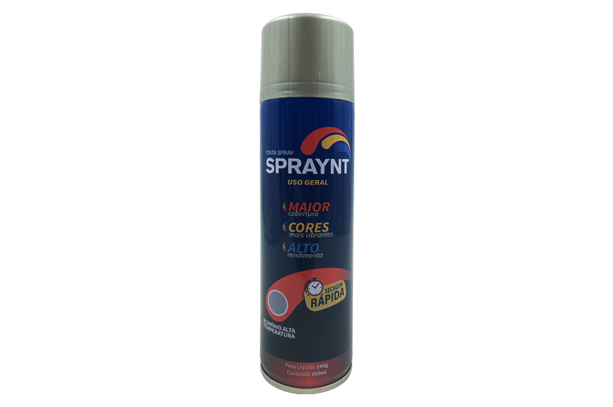 TINTA SPRAY ALUMINIO ALTA TEMP. 350ML/240G SPRAYNT