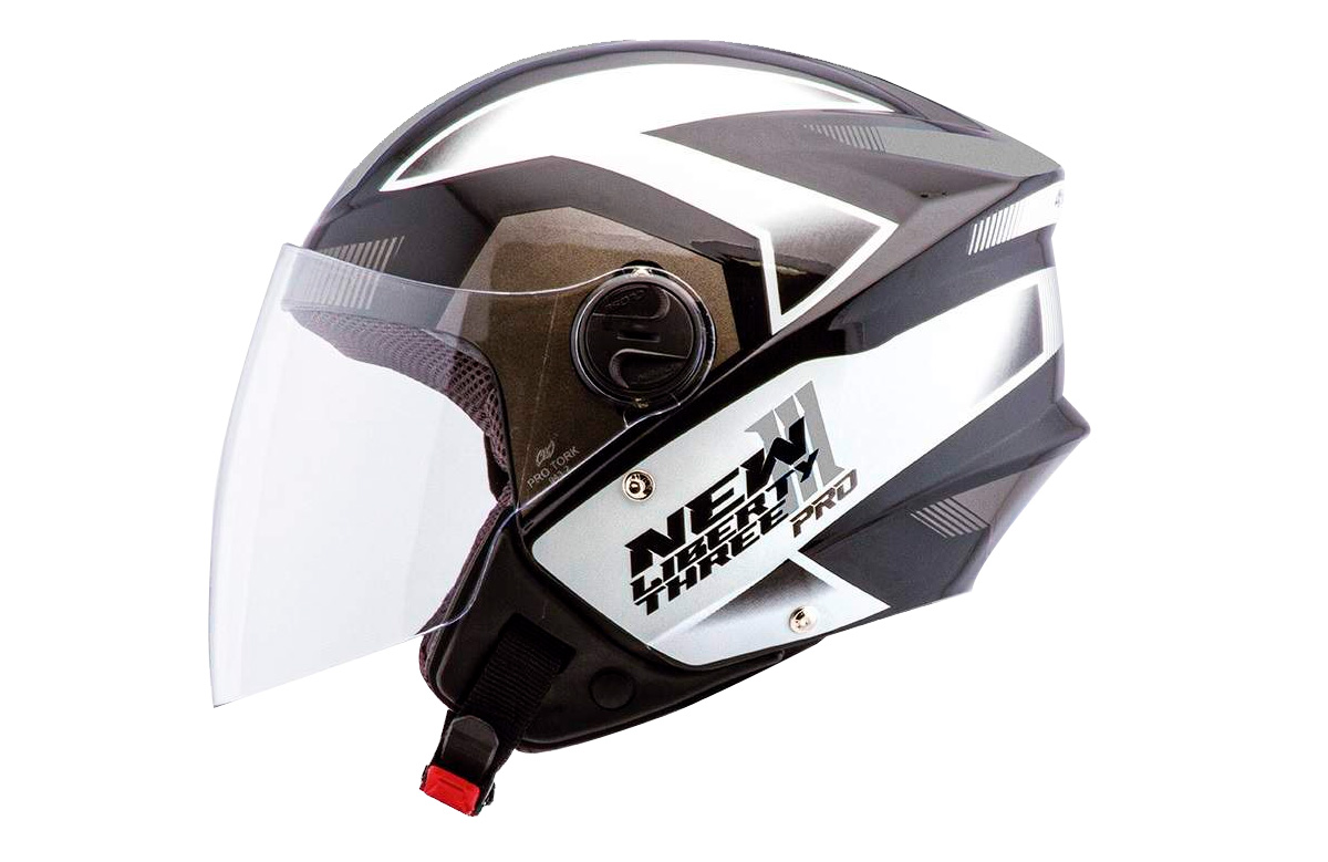 CAPACETE NEW LIBERTY THREE PRO TAM 58 PRETO/CINZA