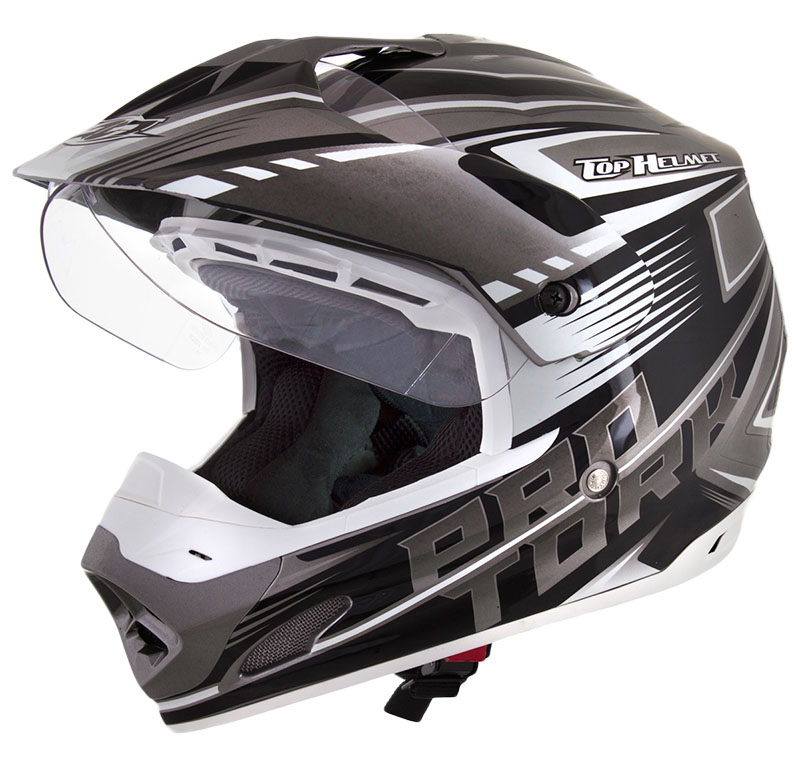 CAPACETE TH-1 VISION ADVENTURE TAM 56 PRATA/BRANCO