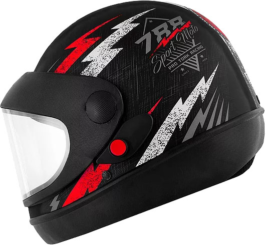 CAPACETE SPORT SM SUPER TAM 58 PRETO/VERMELHO