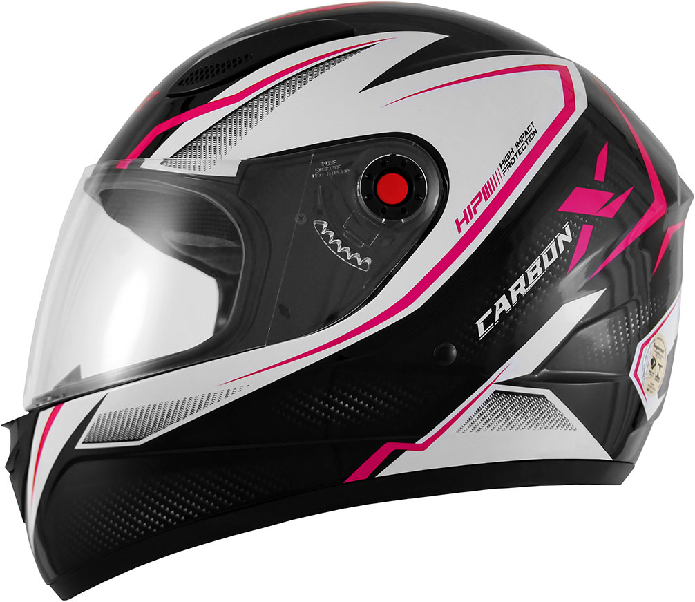 CAPACETE MIXS FOKKER CARBON X FUNDO PRETO BRILH TAM 62 ROSA