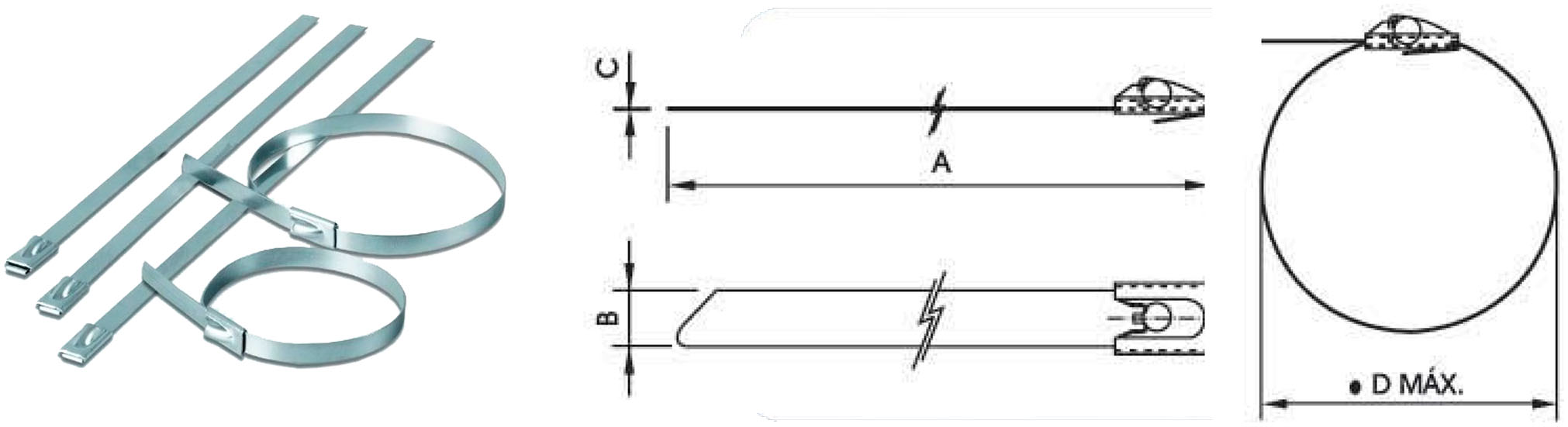 ABRACADEIRA 4,6X127MM FITA 4,6MM ZIP INOX