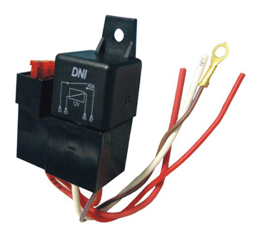 RELE AUX 4 TERM 40A 12V C/SUPORTE CHICOTE SOQUETE