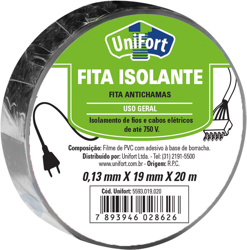 FITA ISOLANTE 19MMX05M PRETA