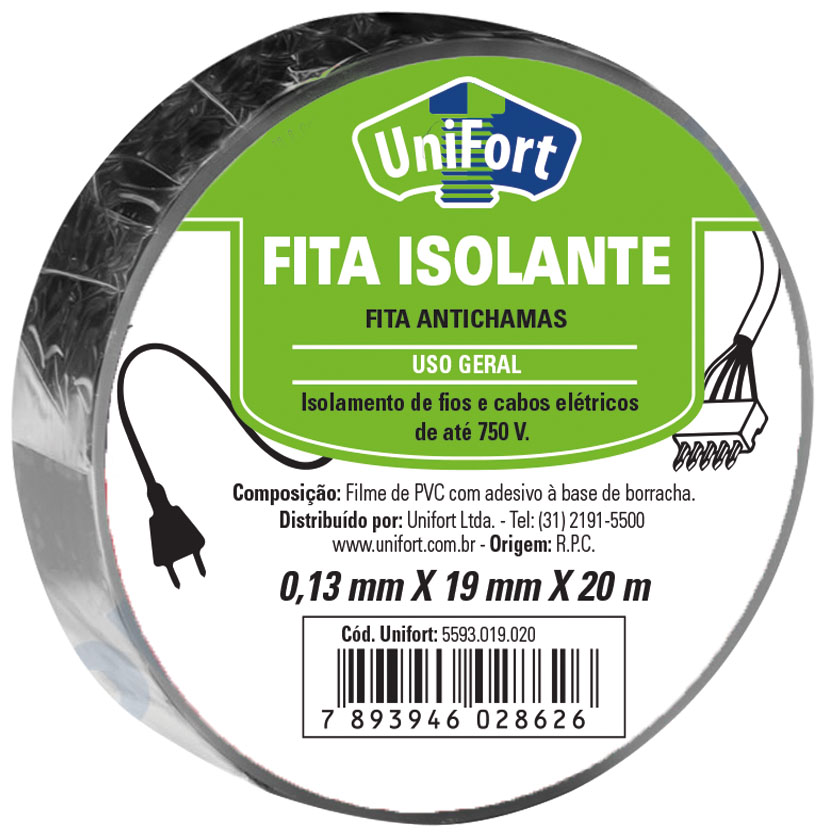 FITA ISOLANTE 19MMX10M PRETA