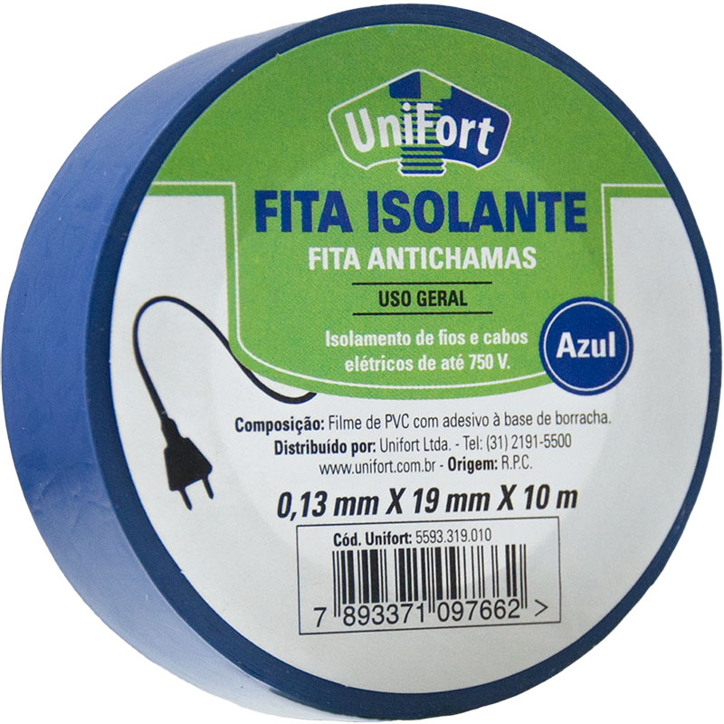 FITA ISOLANTE 19MMX10M AZUL