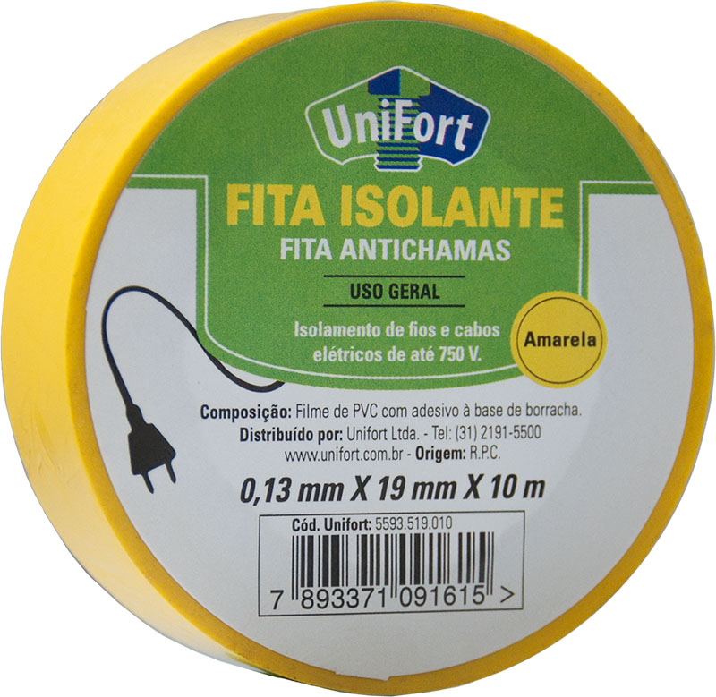 FITA ISOLANTE 19MMX10M AMARELA