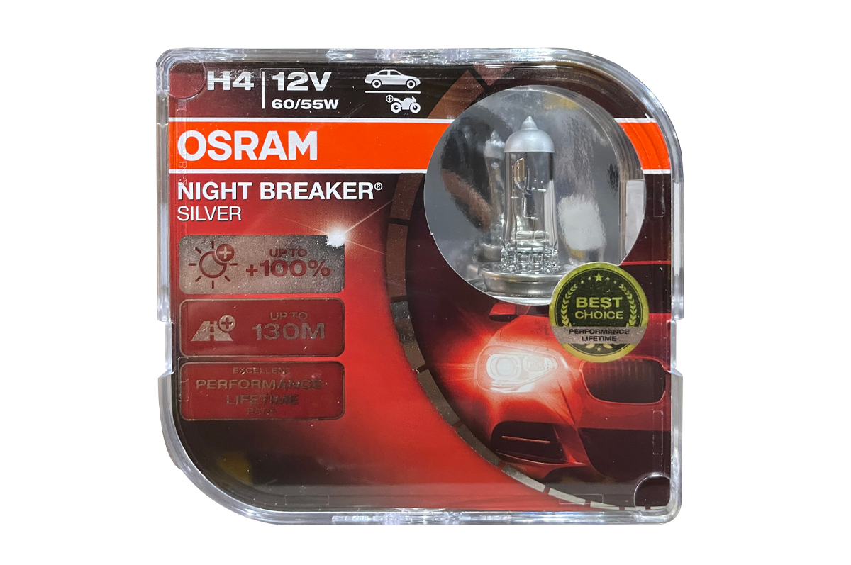 LAMPADA HALOG H4 12V 60/55W NIGHT BREAKER SILVER OSRAM