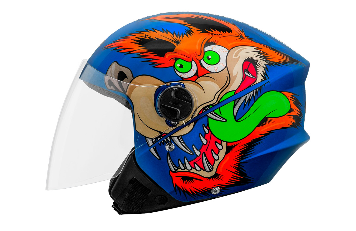 CAPACETE NEW LIBERTY THREE COYOTE FOSCO TAM 58 AZUL