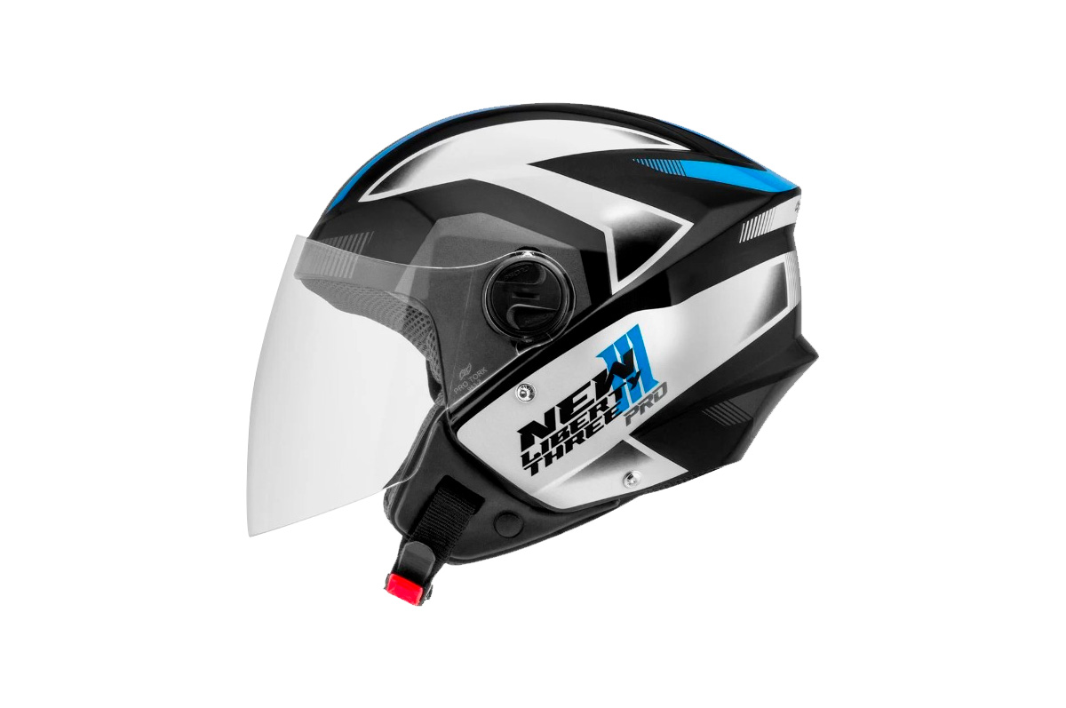 CAPACETE NEW LIBERTY THREE PRO TAM 60 PRETO/AZUL