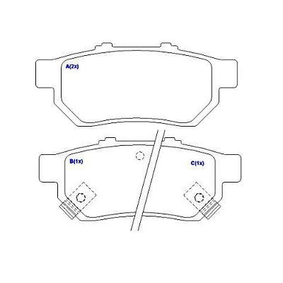 PASTILHA FREIO T SIST.AKEBONO CIVIC 1.5i 91 96,NEW FIT EX