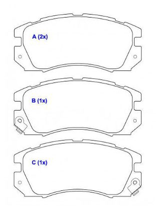 PASTILHA FREIO D SISDT.AKEBONO IMPREZA 2.0 TURBO/TURBO GT