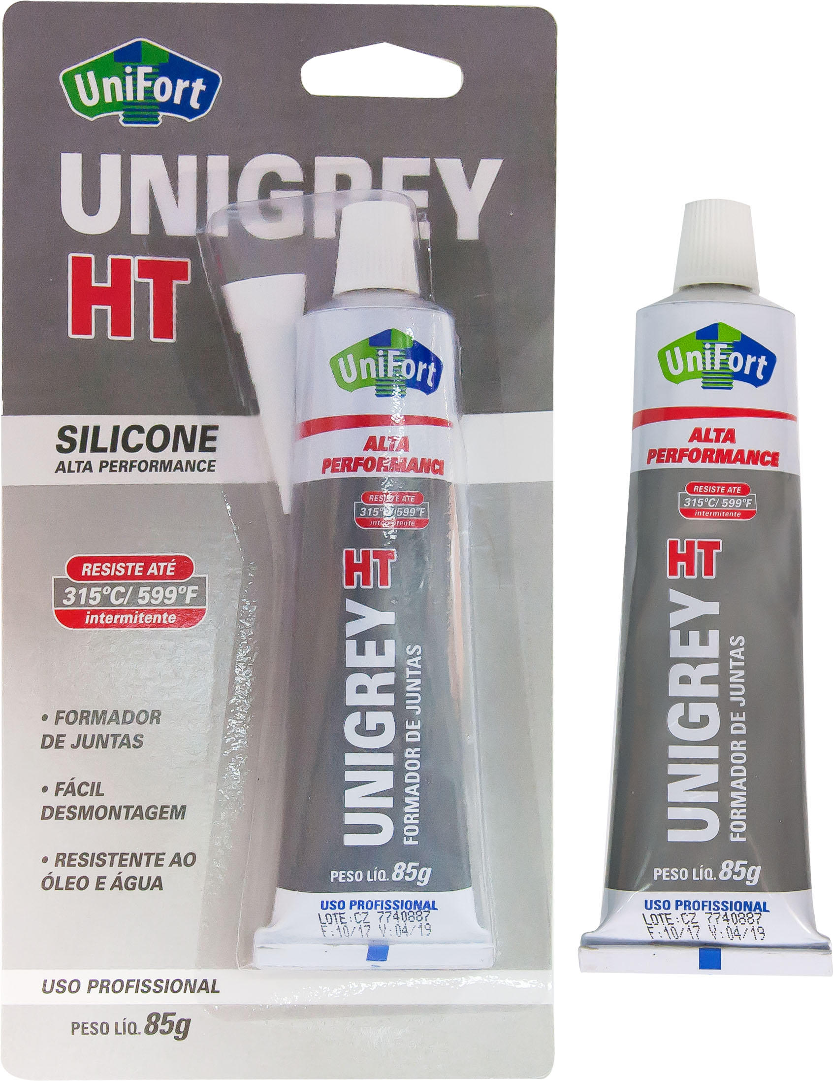 SILICONE NEUTRO GREY HT 85G UNIFORT