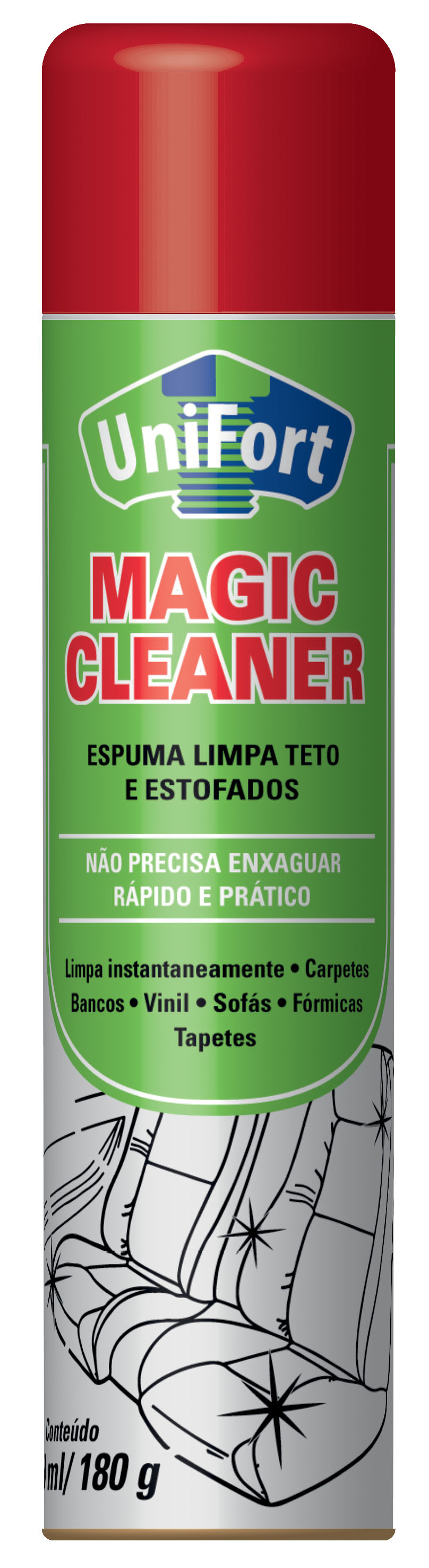 LIMPA TETO/ESTOFADOS MAGIC CLEANER 300ML/180G UNIFORT