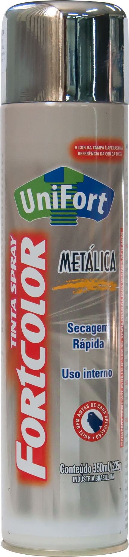 TINTA SPRAY CROMADA METALICA 400ML/235G FORTCOLOR