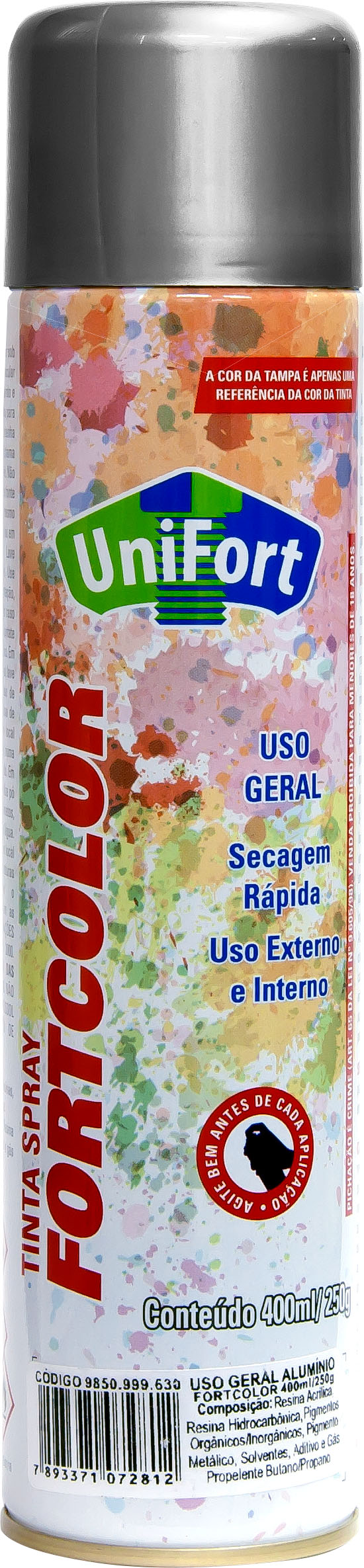 TINTA SPRAY GRAFITE USO GERAL 400ML/250G FORTCOLOR