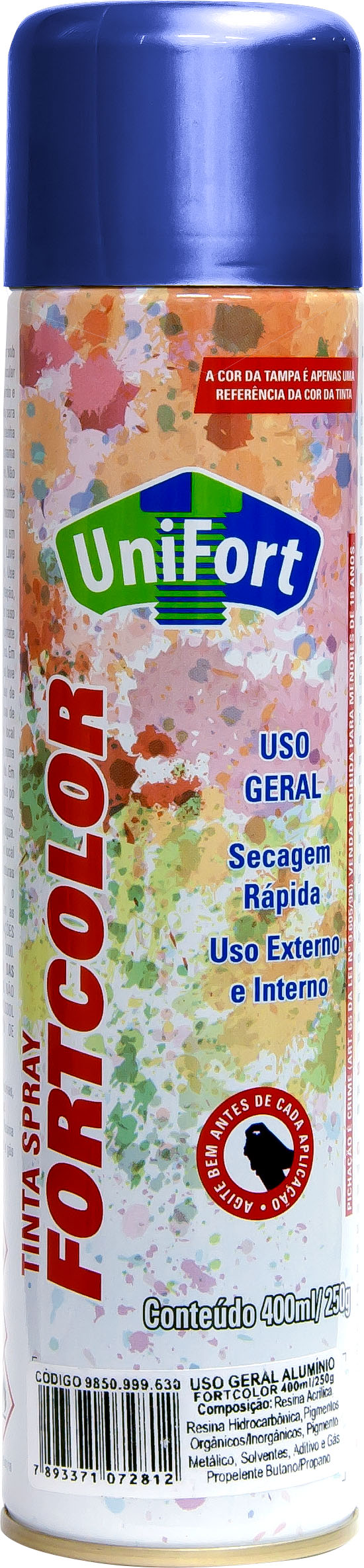 TINTA SPRAY AZUL ESCURO USO GERAL 400ML/250G FORTCOLOR