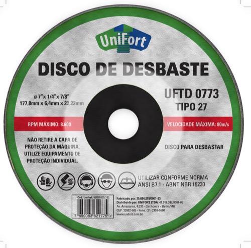 DISCO DESBASTE ACO/METAL 115X6,4X22,22MM