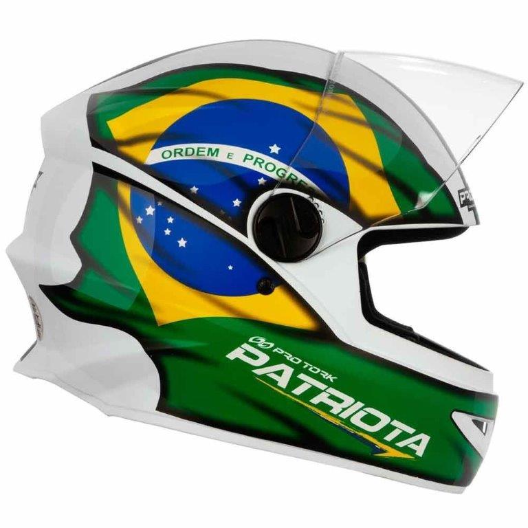 CAPACETE R8 PATRIOTA TAM 56 BRANCO/VERDE