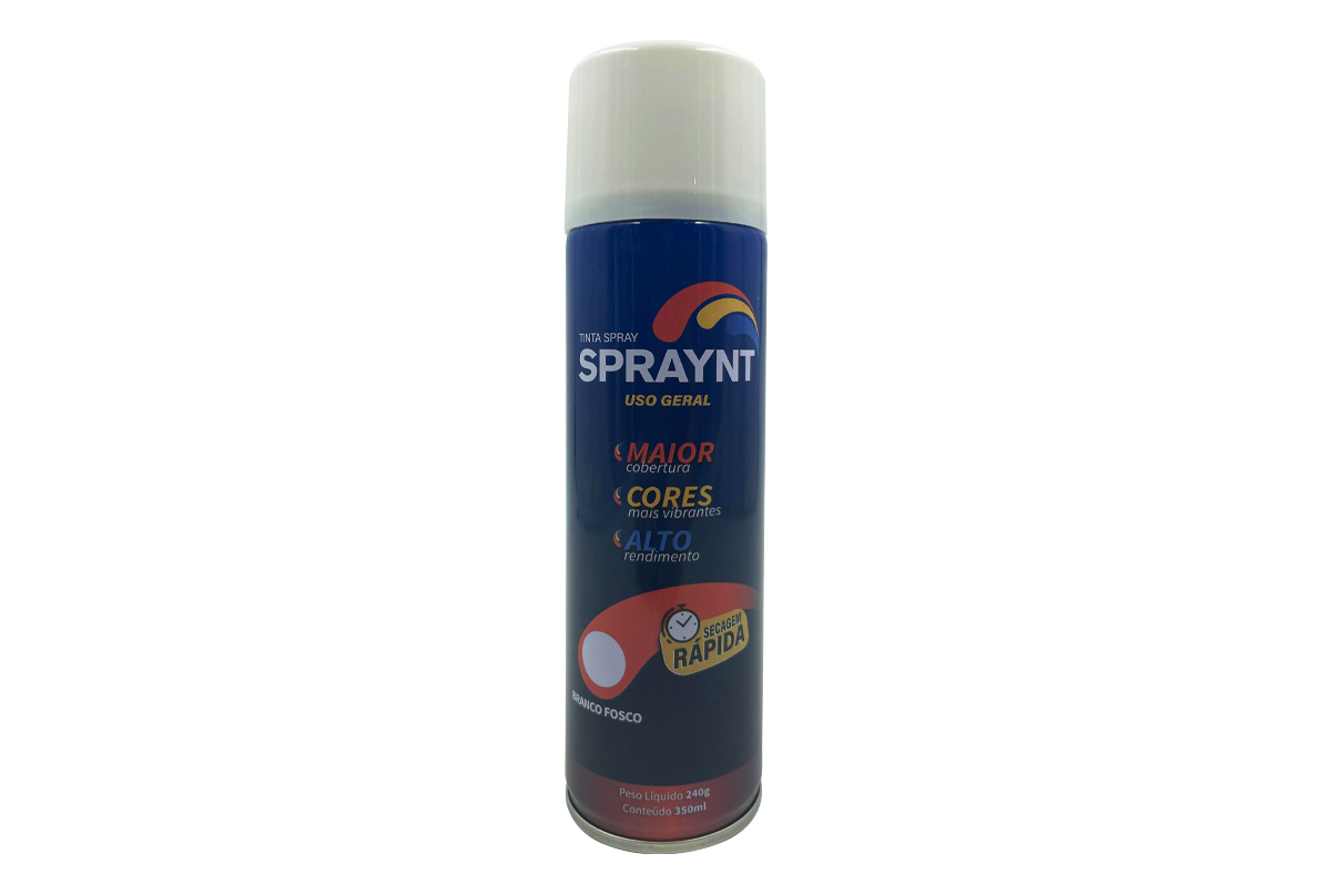 TINTA SPRAY BRANCO FOSCO USO GERAL 350ML/240G SPRAYNT