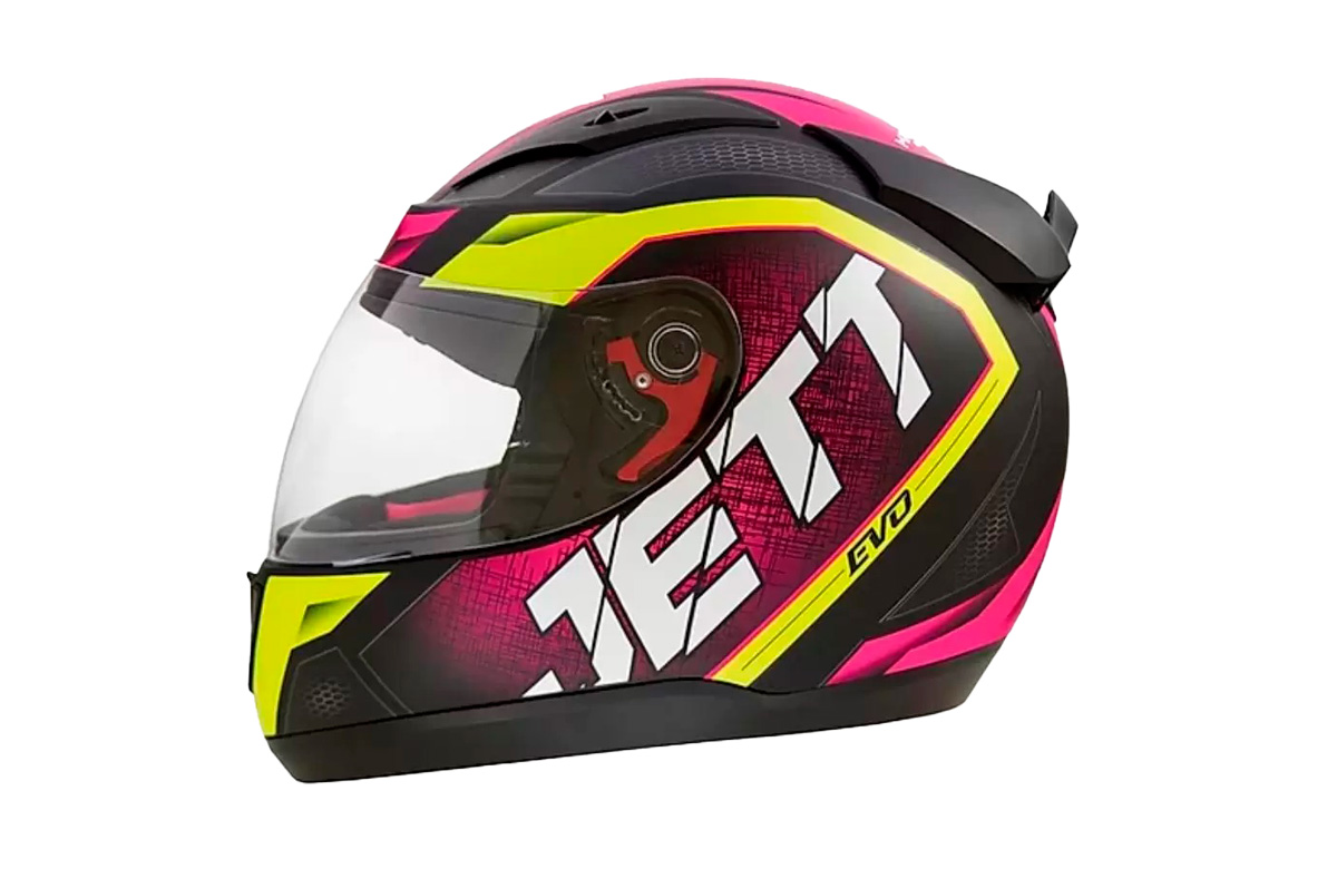 CAPACETE JETT EVO LINE FOSCO TAM 58 ROSA/AMARELO