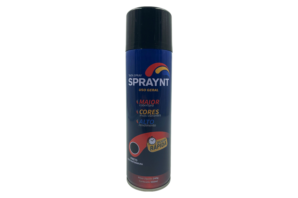 TINTA SPRAY PRETO FOSCO ALTA TEMP. 350ML/240G SPRAYNT