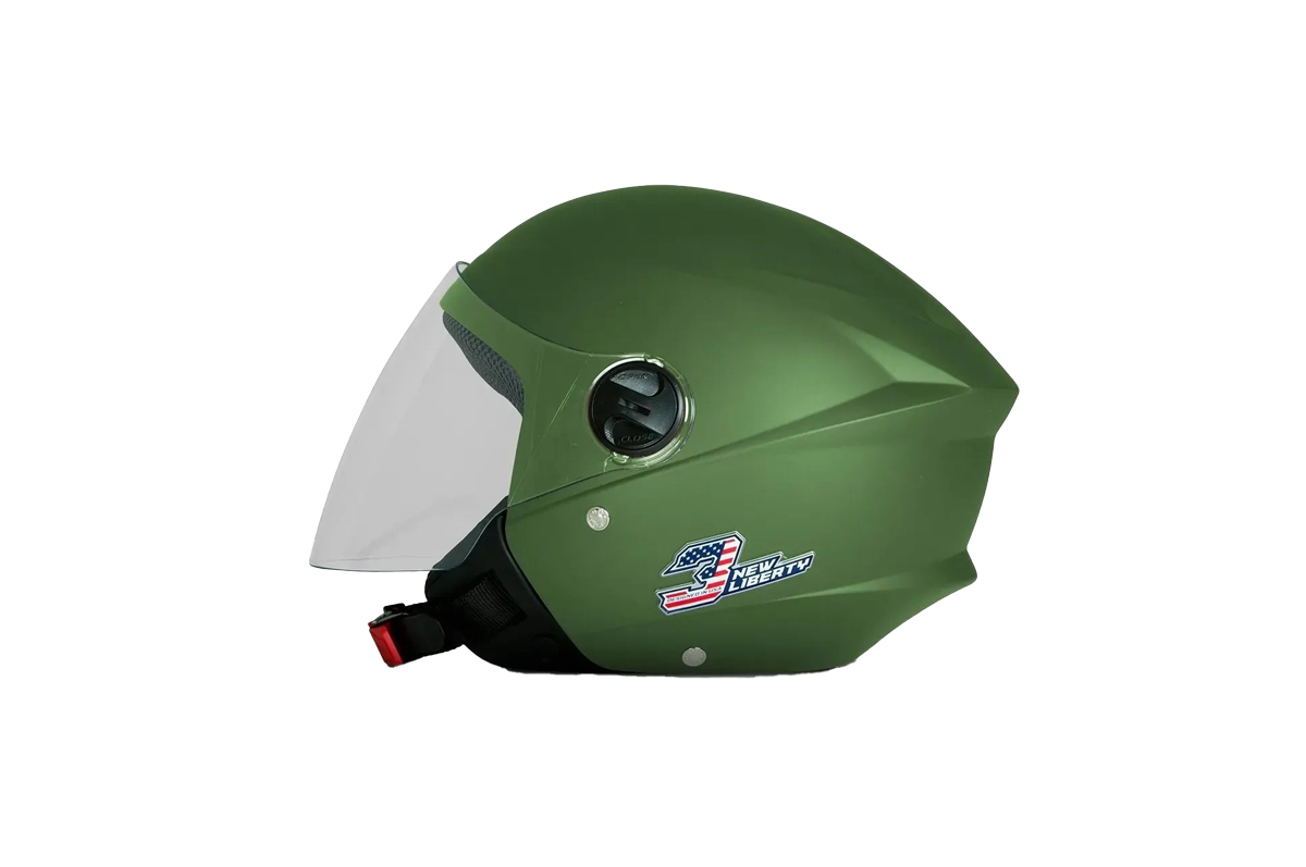 CAPACETE NEW LIBERTY THREE ELITE FOSCO TAM 58 VITAGE GREEN